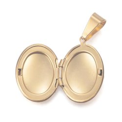 Anh&auml;nger, Stahl vergoldet, ovales Bildermedaillon, 24x16 mm, 1 St&uuml;ck