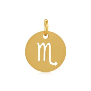 Charm, Sternzeichen, Skorpion, vergoldeter Stahl, 12 mm, 1 Stk.