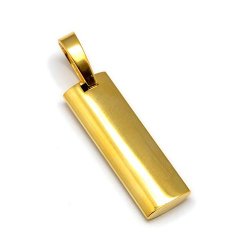 Rechteckiger Anh&auml;nger, qualit&auml;tsvergoldeter Stahl, "Padre Nuestro" Inschrift, 28x12x5 mm, 1 Stk.