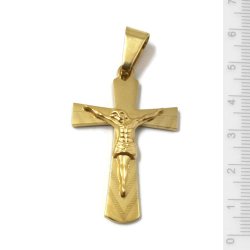 Kruzifix mit Jesus, vergoldeter Stahl, 45x29x4,5 mm, 1 Stk