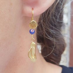 flip-flop sandal, pendant, gold-plated steel, 19x6 mm, 1 pc