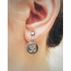 "Ohm"-Charm, qualit&auml;tsvergoldeter Stahl, Platte 12 mm, 1 Stk.