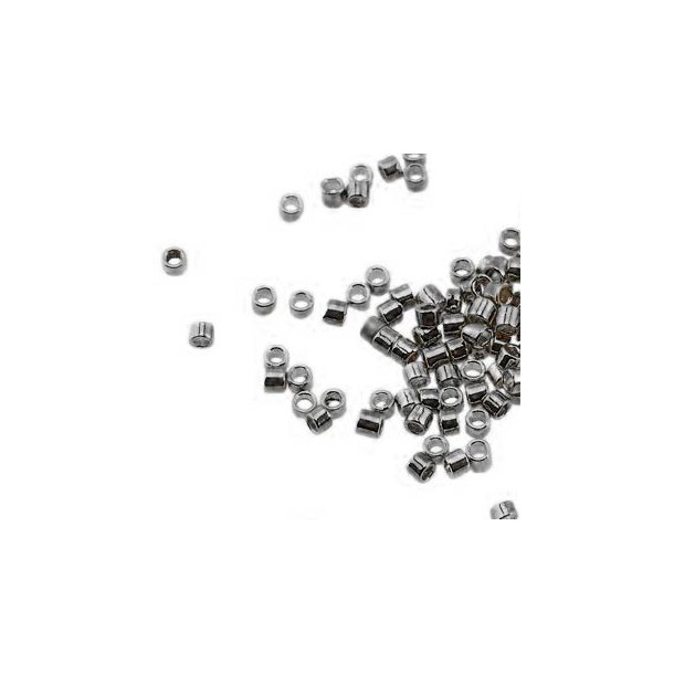 Crimp bead, tube, gun-metal, 2,5x2,5mm., hole 2mm., 300pcs