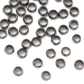 Mellemperle, wireklemme, rundet, sort messing, 4x2 mm, hul 3 mm, 200 stk.