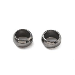 Mellemperle, wireklemme, rundet, sort messing, 4x2 mm, hul 3 mm, 200 stk.
