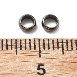 Mellemperle, wireklemme, rundet, sort messing, 4x2 mm, hul 3 mm, 200 stk.